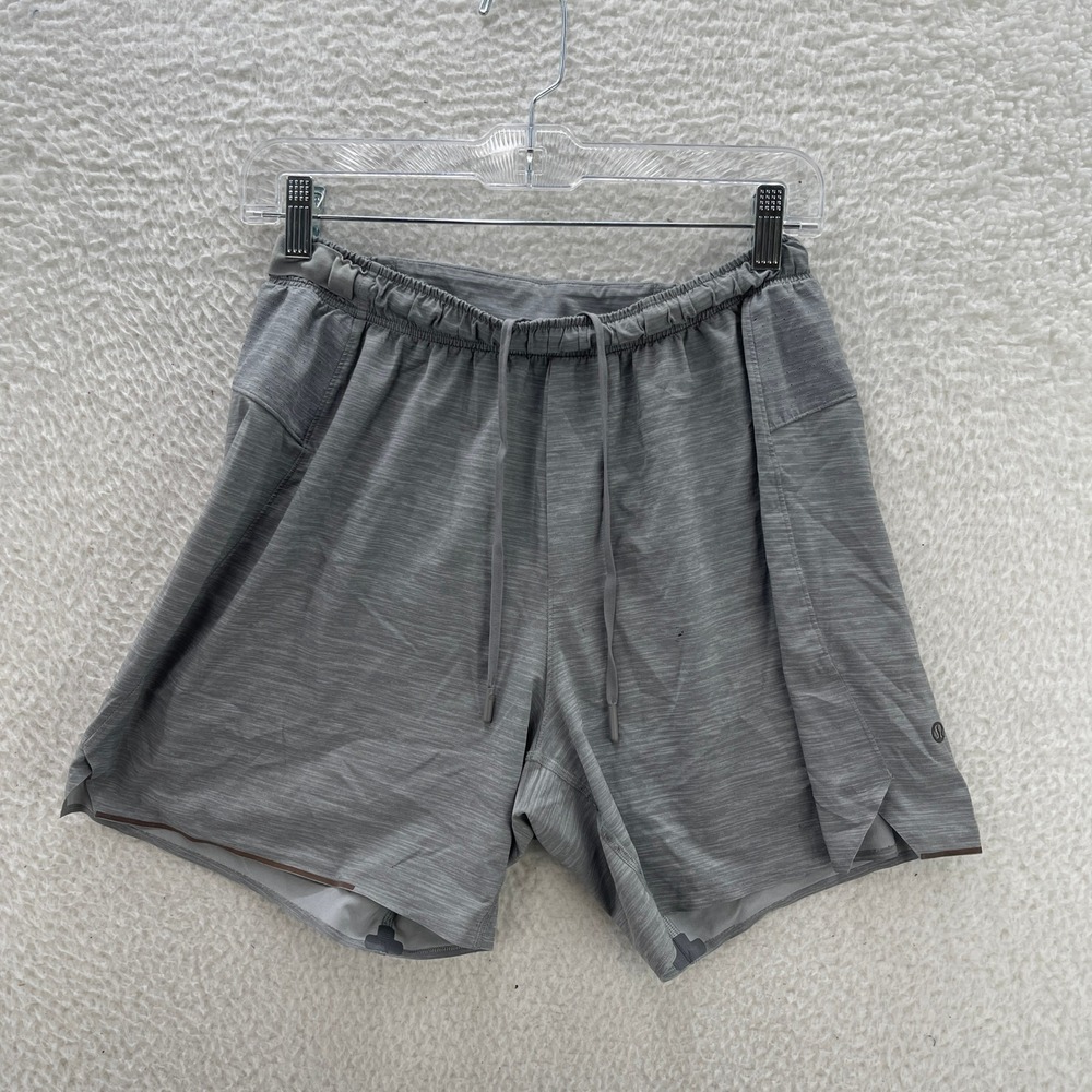 Lululemon Surge Shorts Mens Small Gray Heathered 6" Linerless Athletic Running